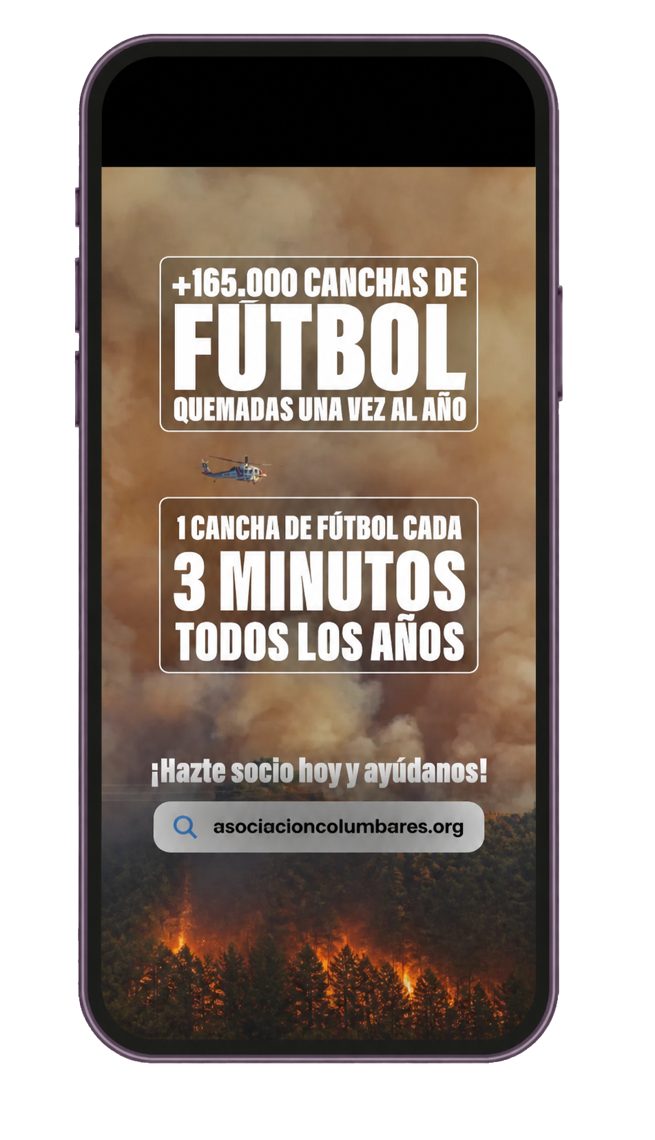 Campaña digital de donaciones mostrada en un teléfono móvil